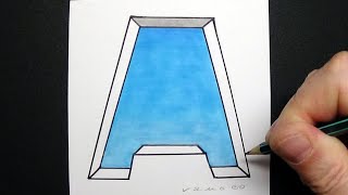 How to Draw Letter A Shaped Window - Drawing Step by Step
