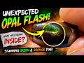 Unexpected Opal Flash What was hiding Inside ? Stunning Green & Orange fire