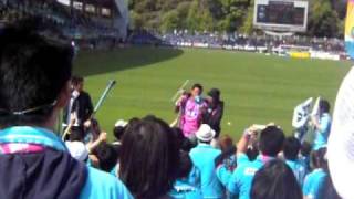 20100425 J2第8節 サガン鳥栖vsアビスパ福岡 赤星拓の勝利のあいさつ