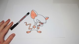 How To Draw Brain From Pinky And The Brain For Kids