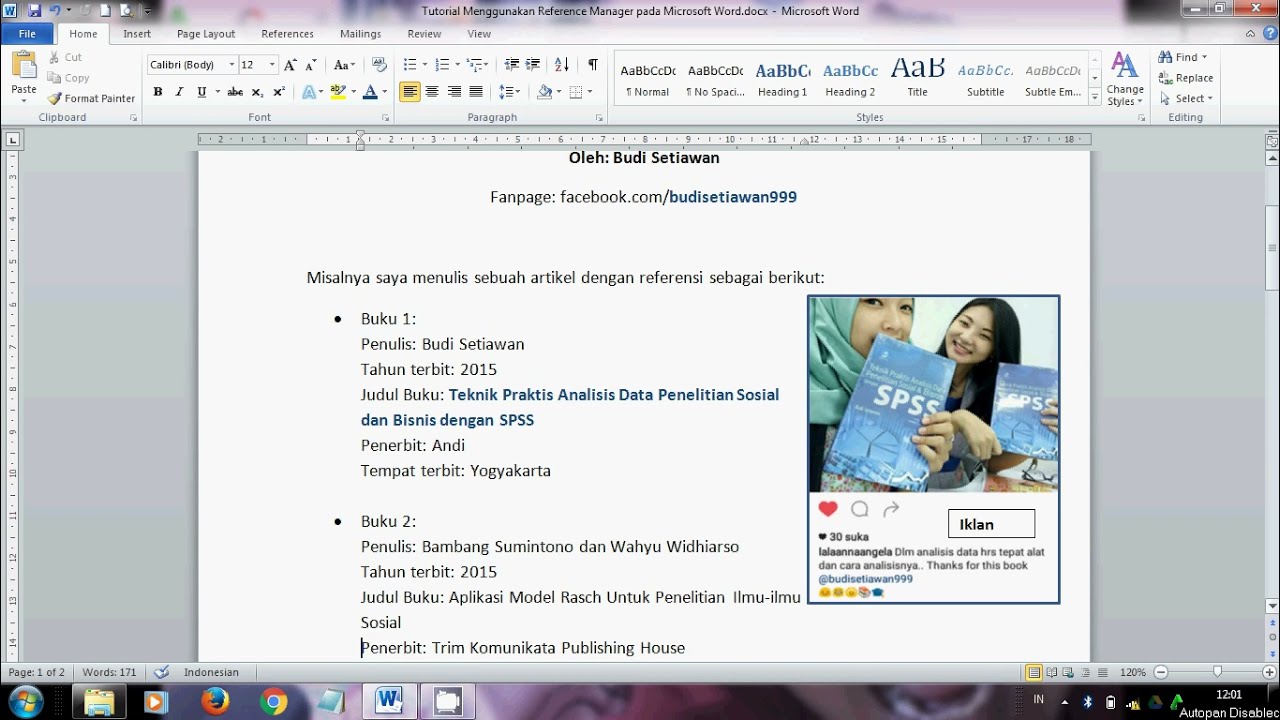 Reference Manager Dengan MS Word - YouTube