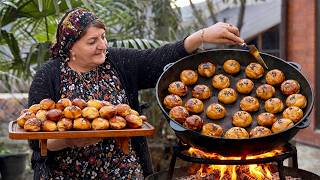 Grandma Cooks Chicken Buns Inside a Hot Cauldron: You Have to See This!