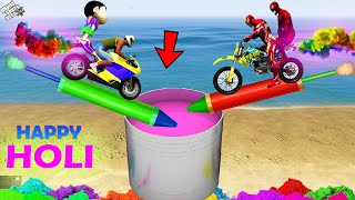 Franklin \u0026 Avengers Holi Special Ramp Challenge in GTA 5 | Celebrating Holi In GTA 5