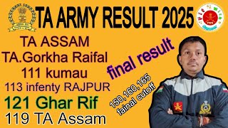 TA Army रिजल्ट  2025✅ |  TA Army | Indian Army | Agni veer | ta army bharti 2025 | ZONE 3 update..?