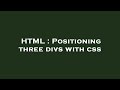 HTML : Positioning three divs with css