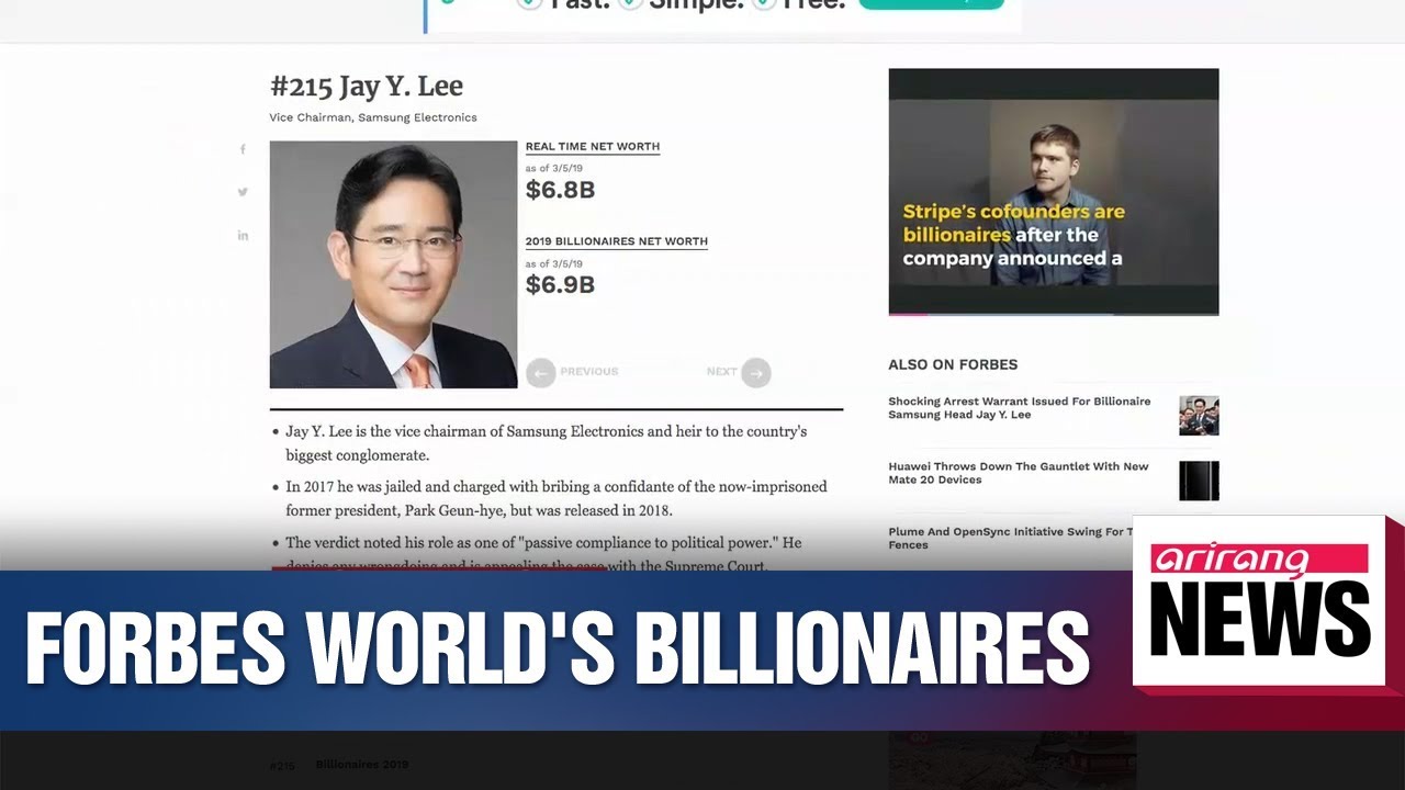 Forbes 33rd Annual World's Billionaires List Released - YouTube