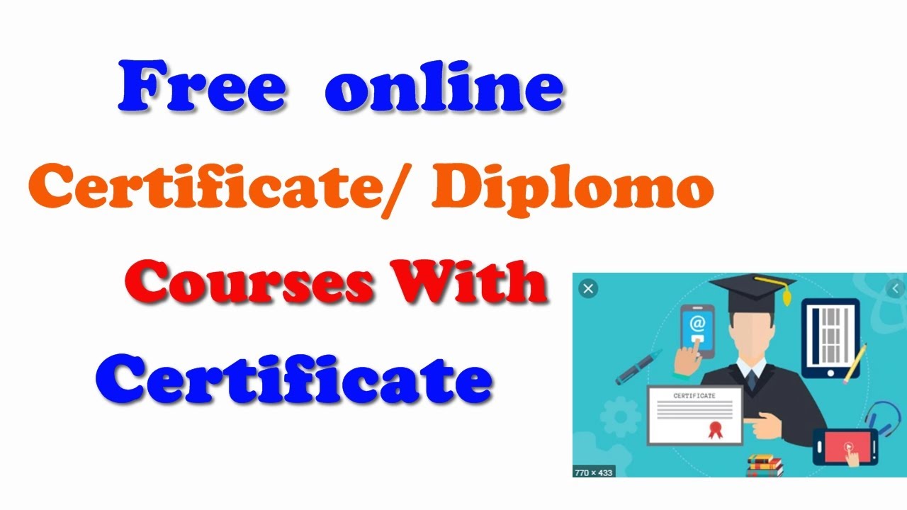 Certificate/Diploma Online Courses With Certificate /Free Courses - YouTube