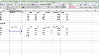 Solver Product Mix Part I