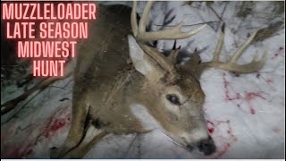 Midwest whitetail hunt - Deer hunting part II. Late Season Muzzleloader. Tyvex suit for snow camo