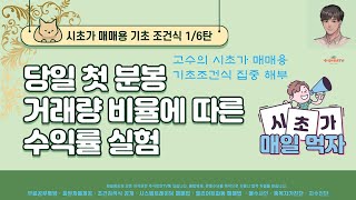 [ 주식이안TV] 직장인 필수아이템!! 시초가매매 첫분봉 거래량 실험, 시초가 성공매매를 위한 조건식 제작 시험 1/6탄