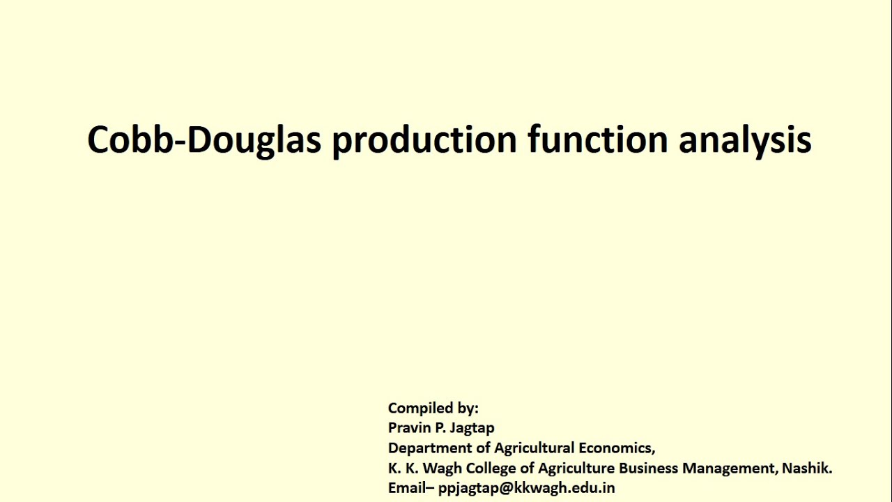 Cobb Douglas Production Function Analysis - YouTube