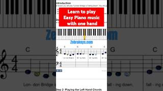 Learn to play easy piano melody music with one hand