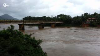 Chaliyar River in spate - August 2013 ,  view from Areekode bridge