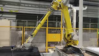 Floor Type Robotic Waterjet Single FANUC Robot Cutting Station