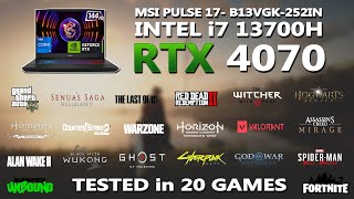 MSI PULSE 17- B13VGK-252IN | Intel i7 13700H + RTX 4070 GAMING BENCHMARK TEST | Tested in 20 Games |