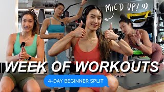 WEEK OF WORKOUTS | 4-Day Split for BEGINNERS to be CONFIDENT in the Gym!