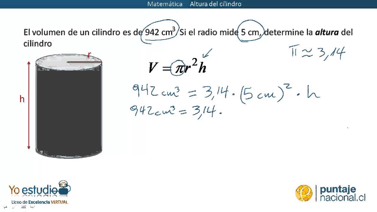 Matemática - Altura Del Cilindro - YouTube