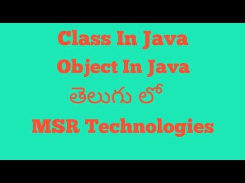 Java Class And Object In Telugu - YouTube