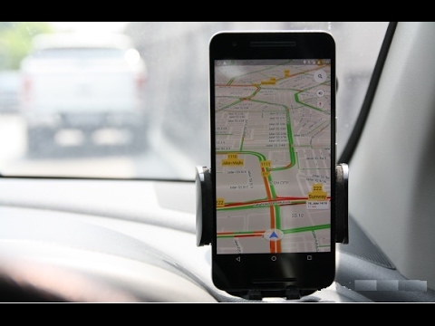 Driving with help of Google Map app (GPS) Driving with help of Google Map app (GPS)