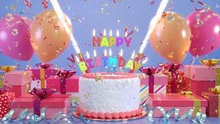 Happy Birthday To You Song Animation with various scenes with cakes and more at 4K 60FPS