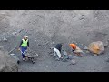 cleaning rocks caused by cliffs falling when it rains