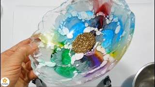 bunte Resin Schale   |  Resin Art Tutorial (Deutsch)