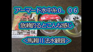 アーマード水中糸0.06号で急瀬釣るとこんな感じ