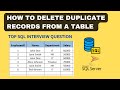 How to Delete Duplicate Records from a Table in SQL | SQL Tutorial | SQL Interview Question