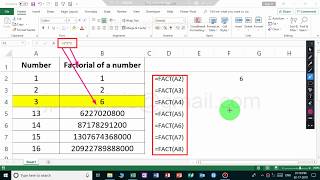 Fact function example in excel