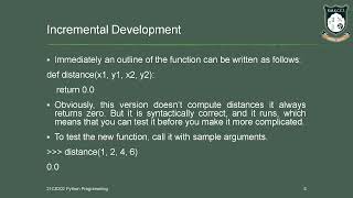 python Unit II Incremental Development