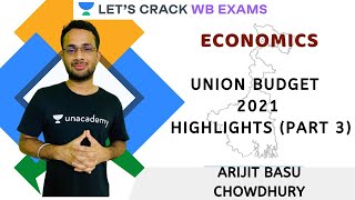 Union Budget 2021 Highlights (Part-3) & Current Affairs | WBCS 2021-2022 | Arijit Basu Chowdhury