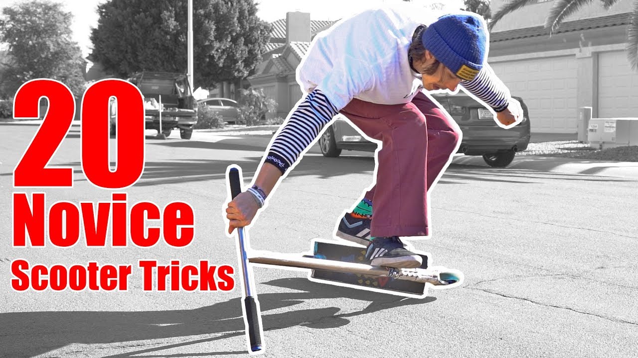 LEARNING 20 EASY NOVICE SCOOTER TRICKS In 20 Minutes *Tricks For Novice ...