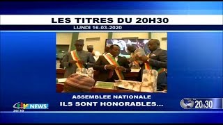 CRTV - JOURNAL DE 20H30 - (ASSEMBLÉE NATIONALE : Ils SONT HONORABLES ...) - Lundi 16 Mars 2020