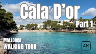 [4K] Mallorca POV Walking Tour of CALA D'OR [PART 1 of 2] | Picturesque Mallorcan Beaches | Jan 2025