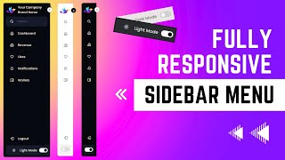 Sidebar Menu HTML CSS | Sidebar Dropdown Menu Using HTML, CSS, and JavaScript