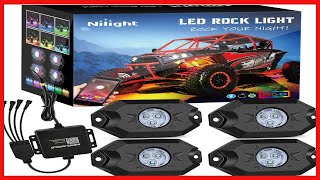 Nilight RGB LED Rock Lights Kit, 4 pods Underglow Multicolor Neon Light Pod