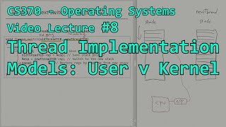 Thread implementation #3 - Models: user thread vs. kernel thread | cs370