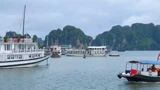 Ships docking and undocking at Ha Long Bay