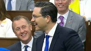 Poilievre tries to sing Sinatra classic while questioning Trudeau over NYC trip