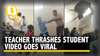 Caught on Camera: Teacher Thrashes Student at School in Bengaluru | The Quint