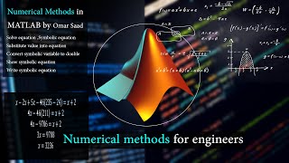 Numerical method lesson 5 symbolic equation , المعادلات في الماتلاب والتعويض في المعادلة