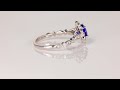 14k white gold round tanzanite and diamond ring 1.23cts