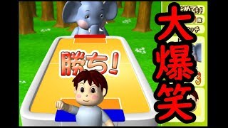 顔に闇がある動物たちとのエアホッケー【エアホッケー】