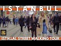 Istanbul Turkey 2023 Istiklal Street 21 January Walking Tour | 4K ULTRA HD 60FPS