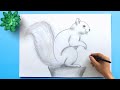 How to draw a Squirrel | Easy Squirrel Drawing