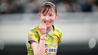 【卓球全日本】早田ひなが史上６人目の３連覇に王手！　大藤沙月をストレートで下す…決勝は１６歳張本美和と対戦