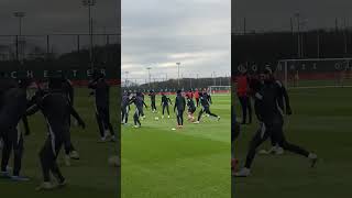 Manchester United players in training before the Viktoria Plzen game. Evans \u0026 Lindelof back. #mufc