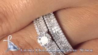 ER-0178 - 1.85 Carat D-SI1 Diamond Engagement Ring \u0026 Wedding Band Set 14k White Gold