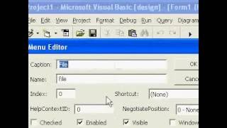 Visual Basic 6|Learn to make menu|Menu Editor