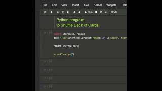 #python programme to shuffle deck of card || #coding